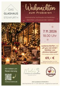 Weihnachten zum Probieren am 07.11.2026 1 WeihnachtenGlashaus
